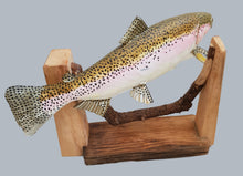 Load image into Gallery viewer, Clive Fredriksson Rainbow Trout Wooden Sculpture