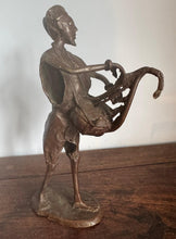 Load image into Gallery viewer, A Vintage West African Bronze – Male Figure Playing a Kora
