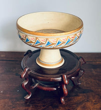 Load image into Gallery viewer, Porcelain, pedestal studio pottery bowl by Emmie Philps
