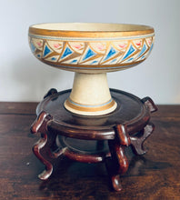 Load image into Gallery viewer, Porcelain, pedestal studio pottery bowl by Emmie Philps
