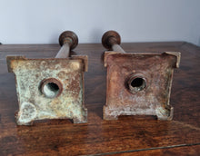 Load image into Gallery viewer, Pair of Patinated Brass Candlesticks
