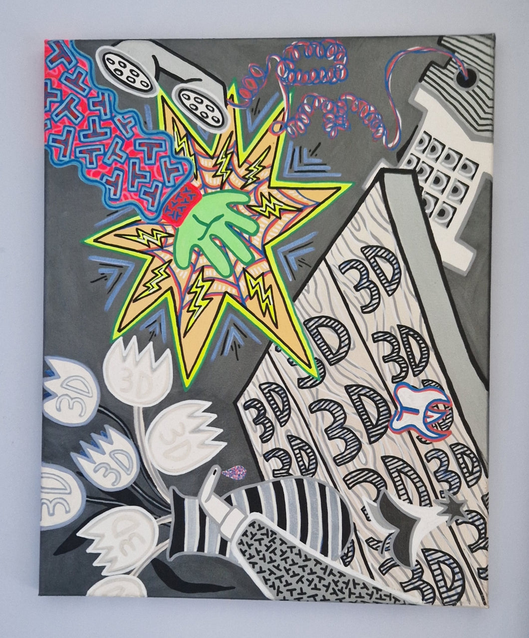 Taylor Bystrom – ‘3D’ Acrylic on Canvas