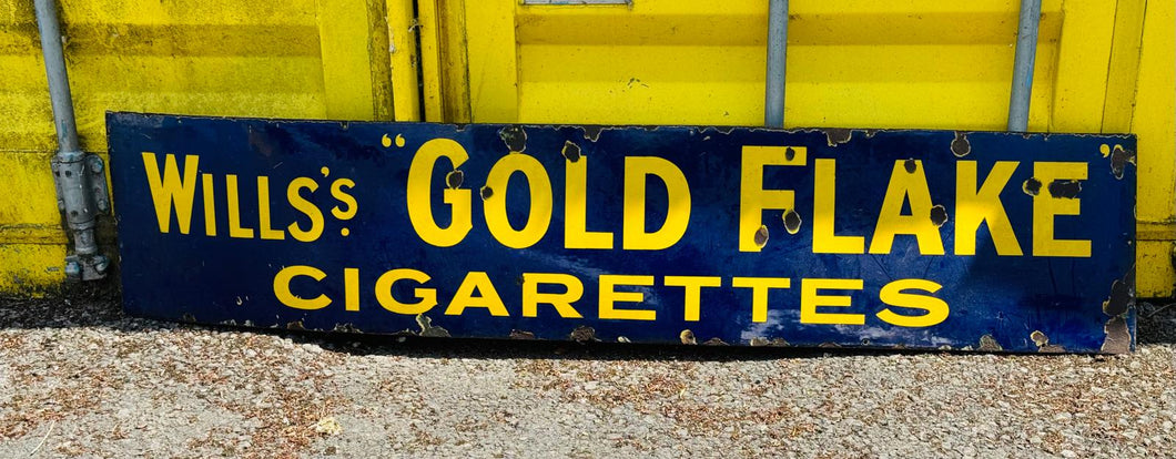 Enamel Sign: Blue & Yellow Gold Flake
