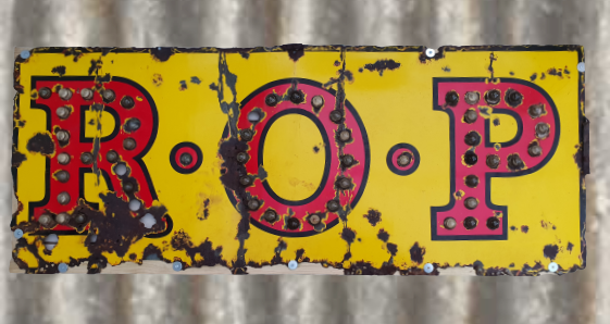 ROP Enamel Sign